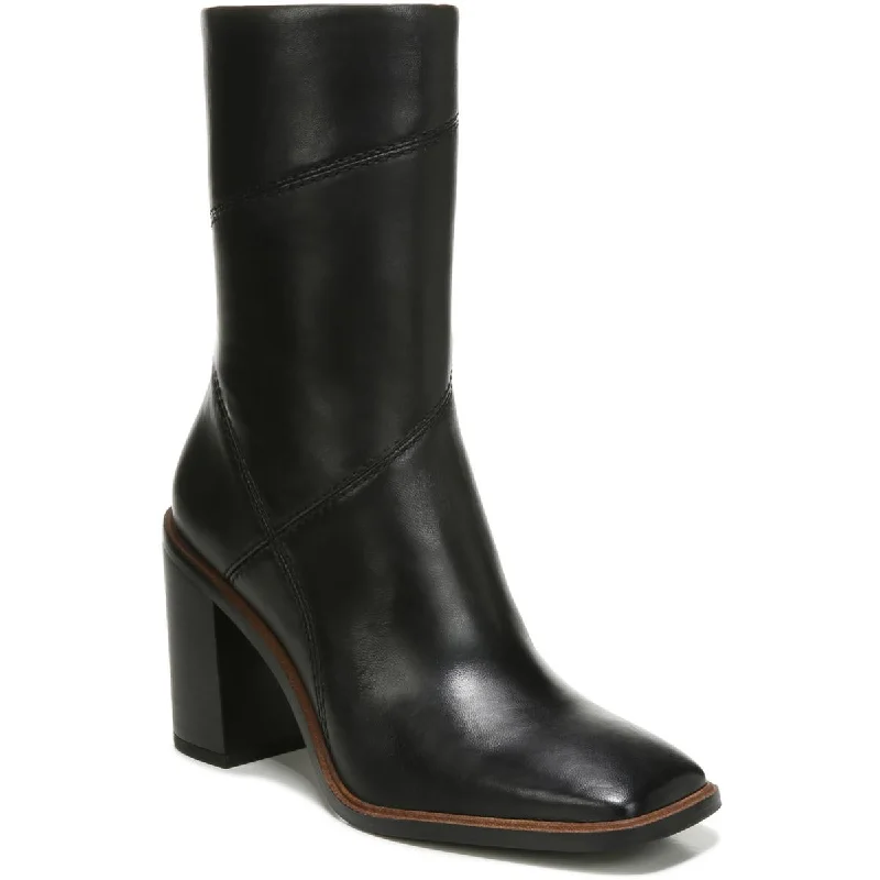 Franco Sarto Womens Stormy Leather Block Heel Mid-Calf Boots