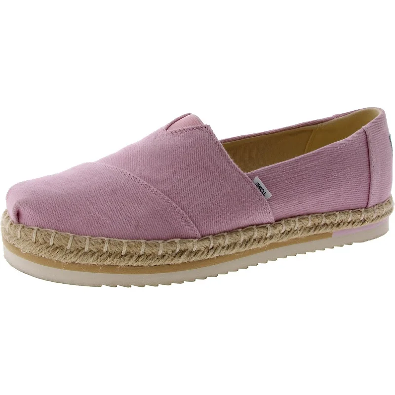 Flats for small summer gatherings -Toms Womens Alpargata Canvas Slip On Espadrilles