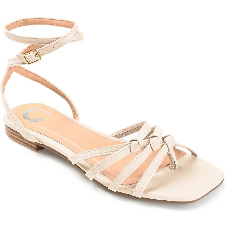 Sandals with enhanced durability -Journee Collection Womens Indee Faux Leather Caged Slingback Sandals