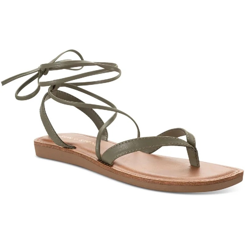 Sandals with humid weather -Sun + Stone Womens Maggiee Strappy Flat Thong Sandals