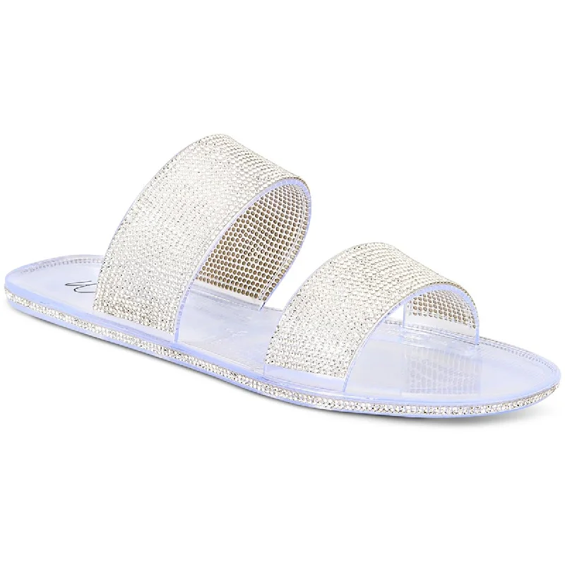 Sandals with padded straps -Wild Pair Womens Juba Embellished Pool Side Jelly Sandals