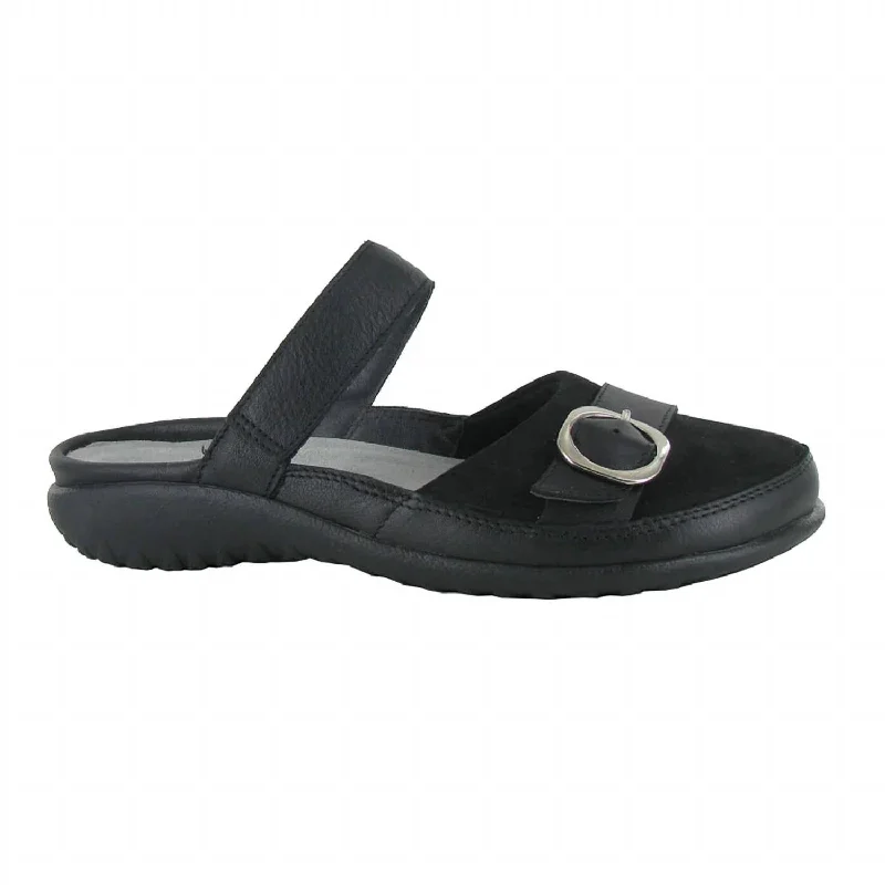 Mint slippers for cool tones -Women's Hongi Mule In Black Soft Leather