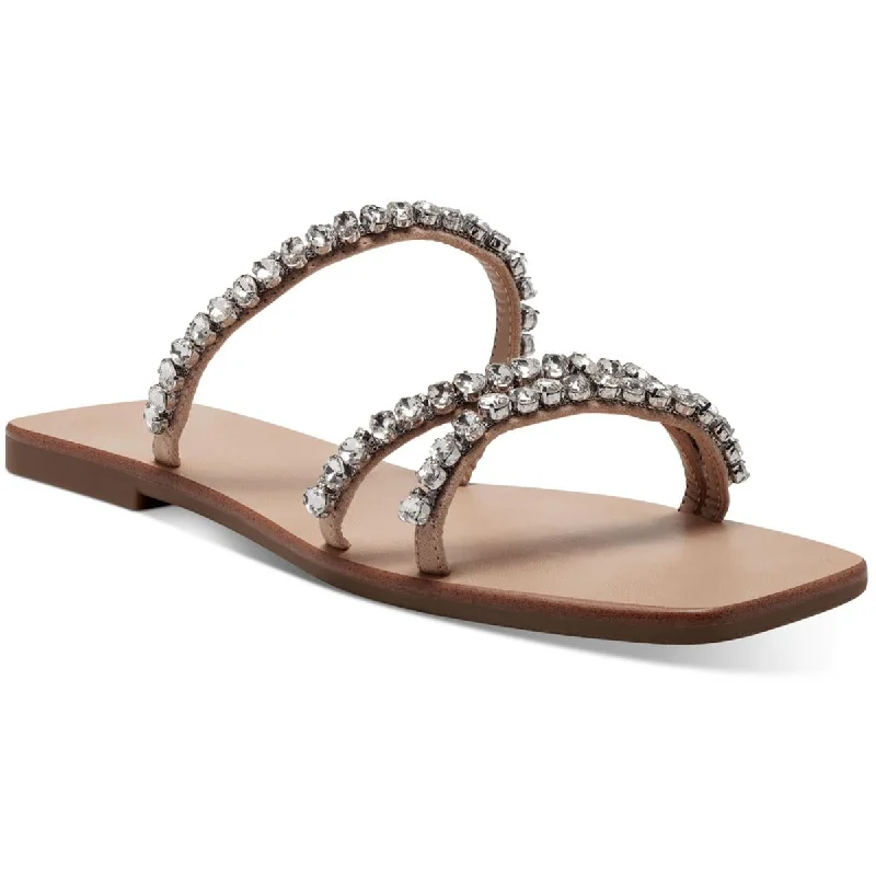 Sandals for beach days -INC Womens Pommona Rhinestone Slide Sandals