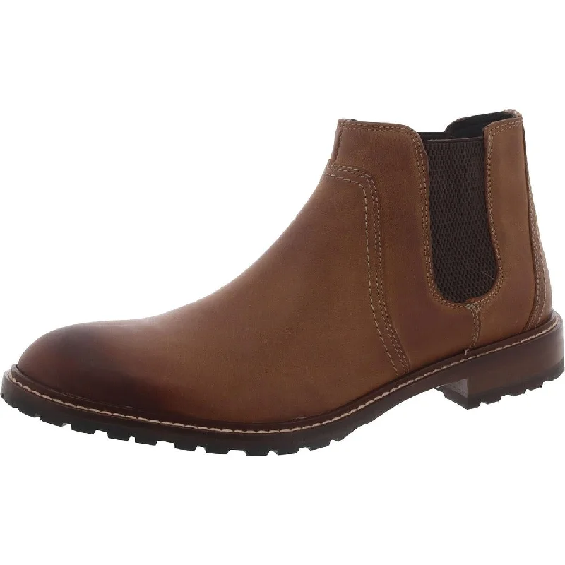 Johnston & Murphy Mens Leather Pull-On Chelsea Boots