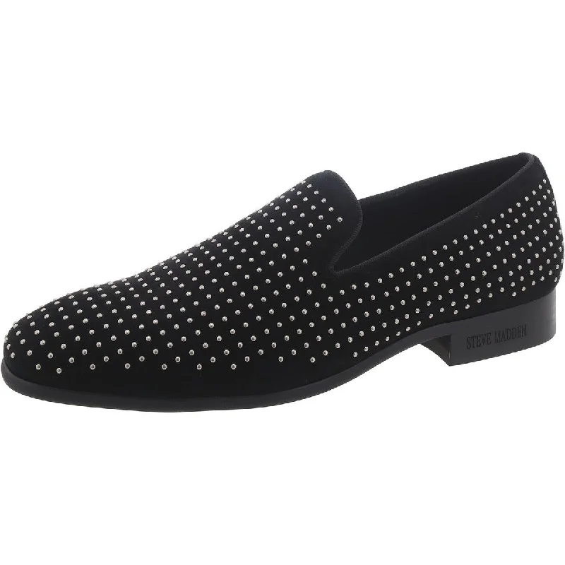 Durable loafers for busy evening resilience-Steve Madden Mens Bellwood Suede Studded Loafers