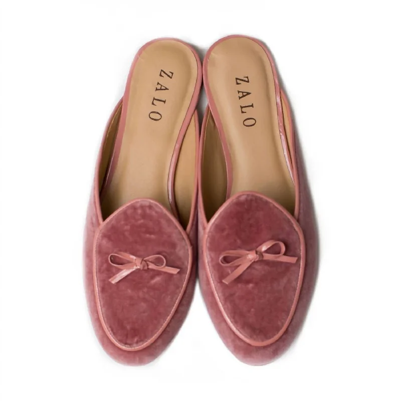 Slippers with steady nap treads -Women's Bow Mule In Rose