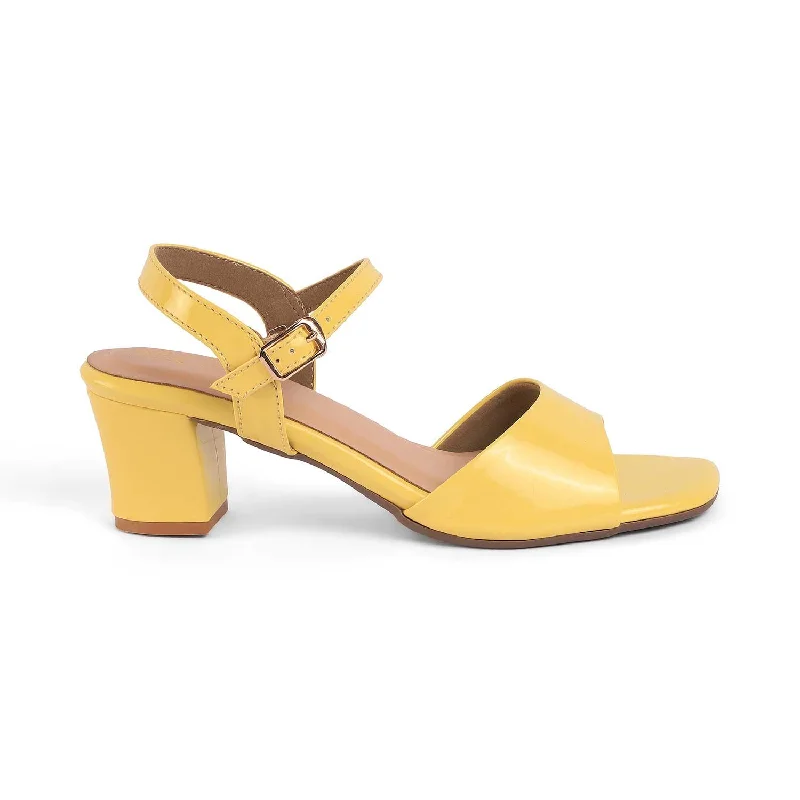 Top-rated sandals 2025 -Tresmode Solor Yellow Women's Casual Block Heel Sandals