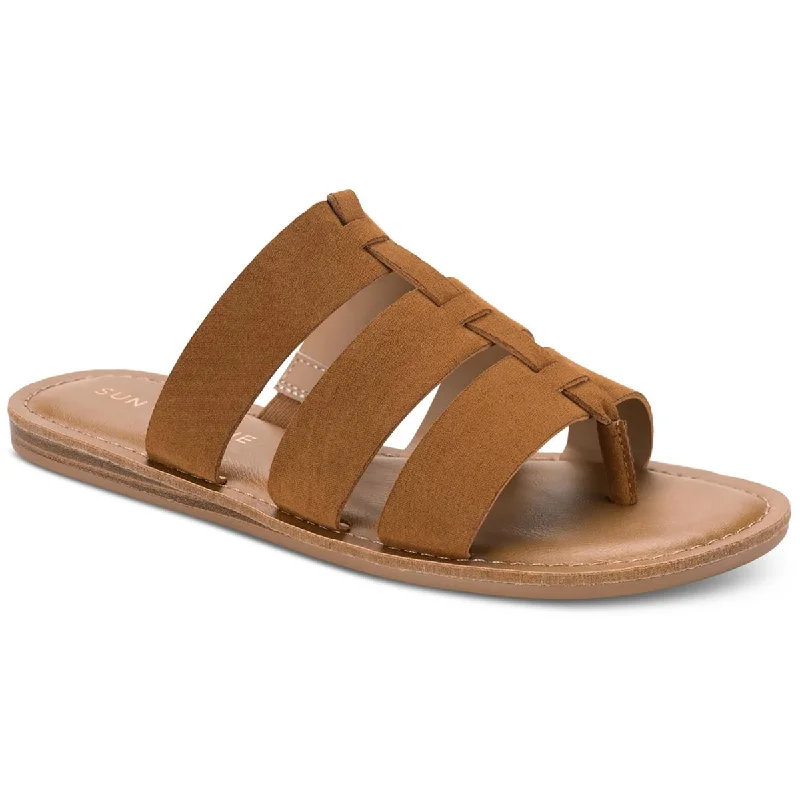 Sandals for park strolls -Sun + Stone Womens Oliaa Faux Suede Slide Sandals