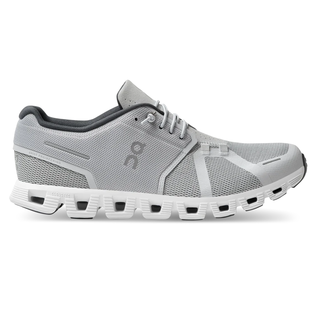 Running shoe with dull run gloss -On Running Men's Cloud 5 Glacier / White