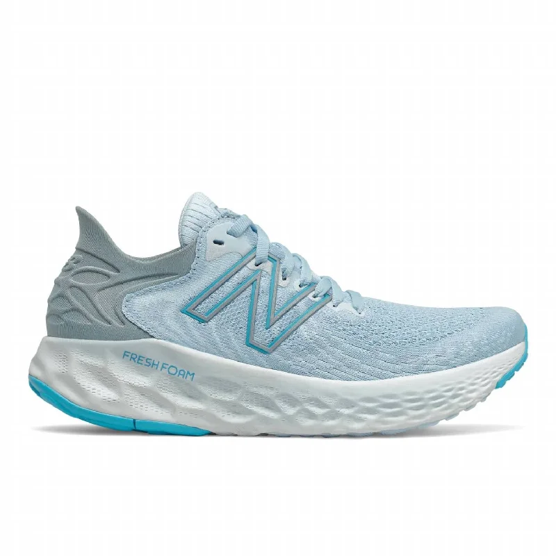 Running shoe with thick run padding -Women's Fresh Foam 1080V11 Running Shoes In Light Blue/stardust