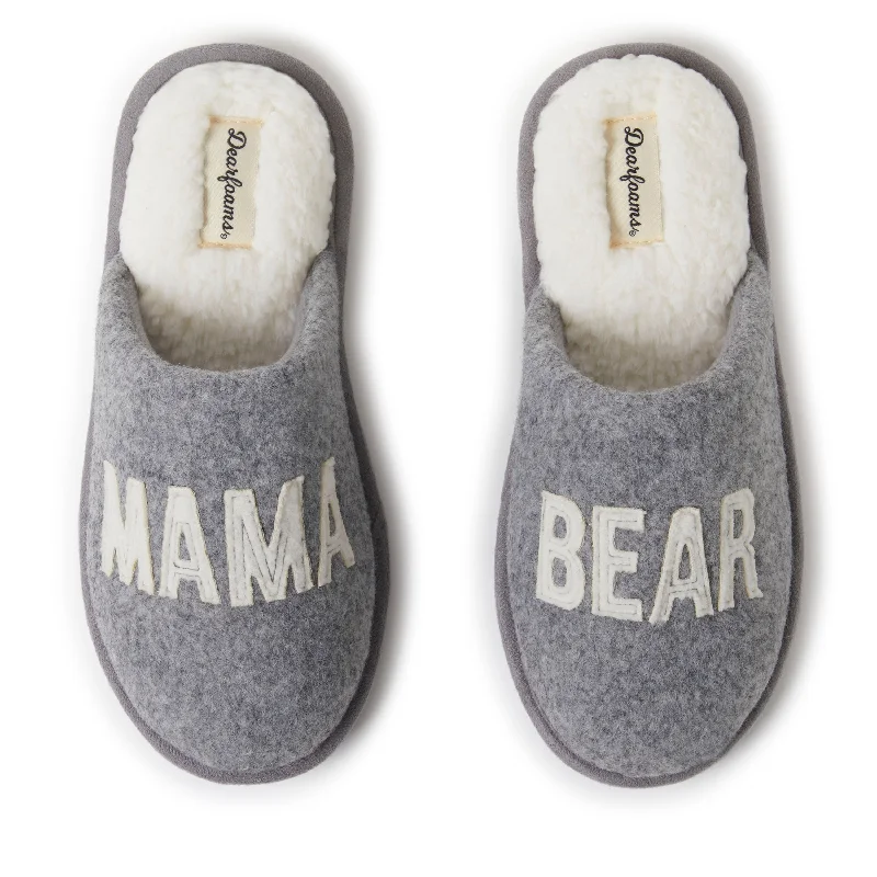 Slippers with water-tight nap weave -Dearfoams Women's Carley Mama Bear Mom Scuff Slipper