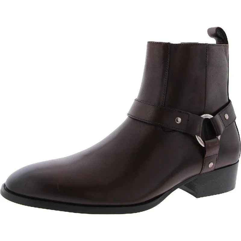 Steve Madden Mens Dash Zipper Block Heel Chelsea Boots