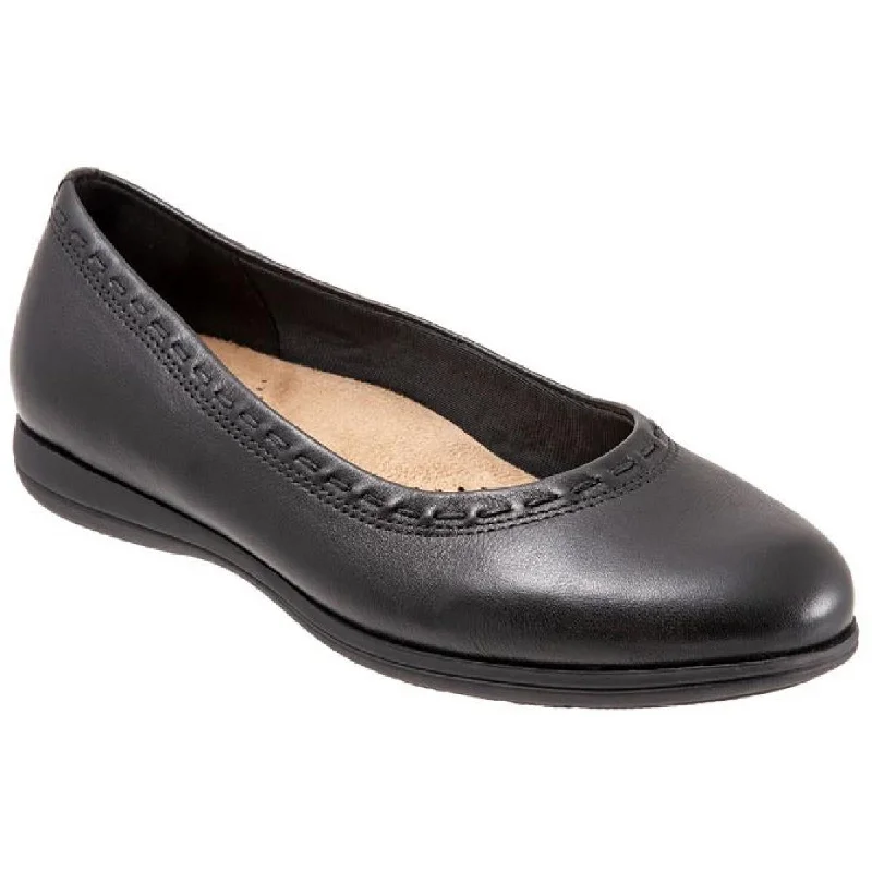 Flats with artsy heel trims -Trotters Womens DIXIE Slip On Padded Insle Ballet Flats