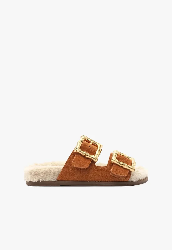 Flats for men with ankle soreness -Enola Weekend Sporty Cow Suede Sandal