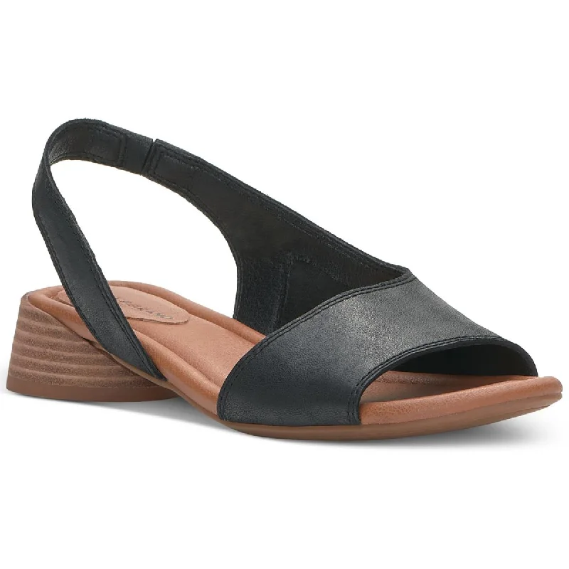 Sandals with steady traction -Lucky Brand Womens Rimma Leather Peep-Toe Slingback Sandals