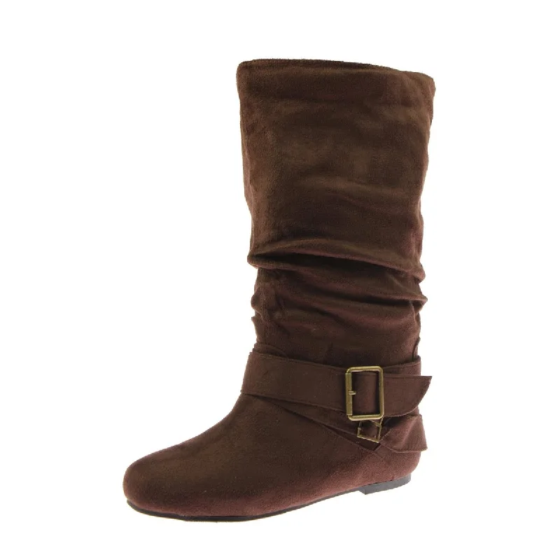 Journee Collection Womens Chely Faux Suede Slouch Mid-Calf Boots