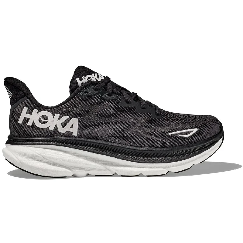 Running shoe with plump run cushion -Hoka Clifton 9 Running Shoe Black/White (Men's)