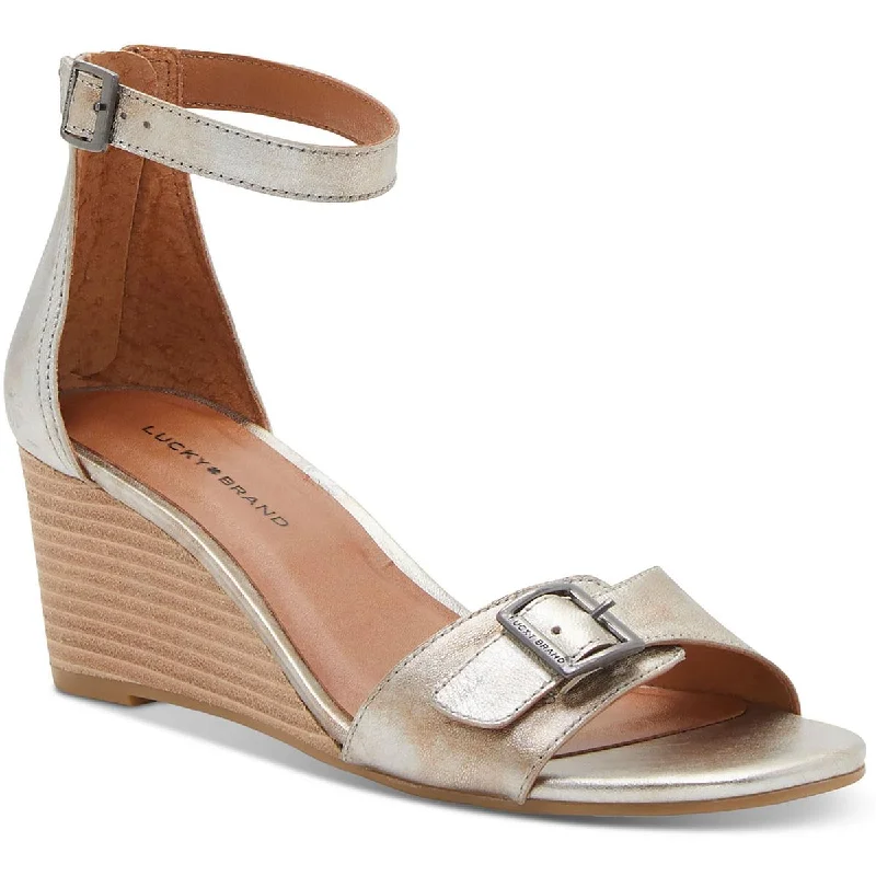 Sandals with soft soles -Lucky Brand Womens Jodella Leather Wedge Sandals