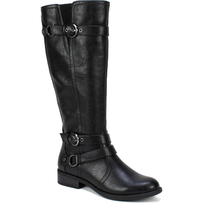 White Mountain Womens Loyal Faux Leather Knee-High Riding Boots