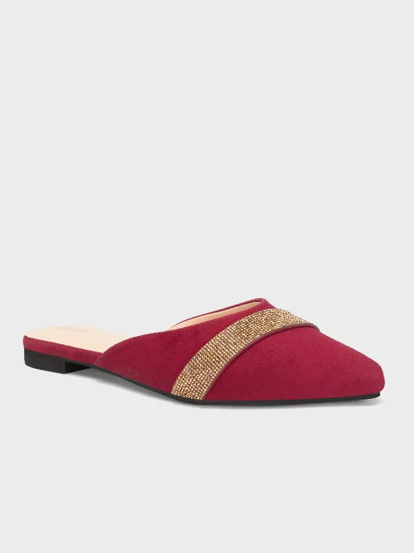 Slippers for snowy nap dusk -Women's "LEATON" Open Back Fancy Slippers