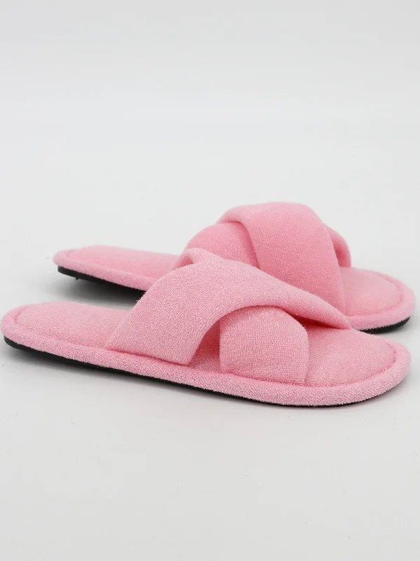 Slippers with steal nap deals -Women's Cross Strap Slippers,Pink