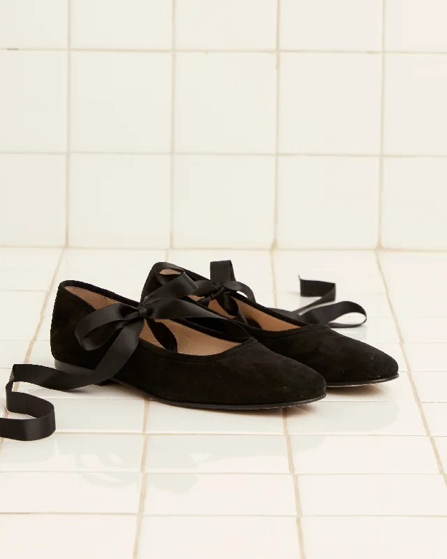 Flats with soft glow patterns -Musette Flats - Black