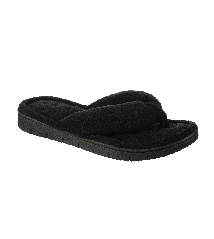 Slippers with home nap calm -Women's Recycled Aster Thong Slipper In Black