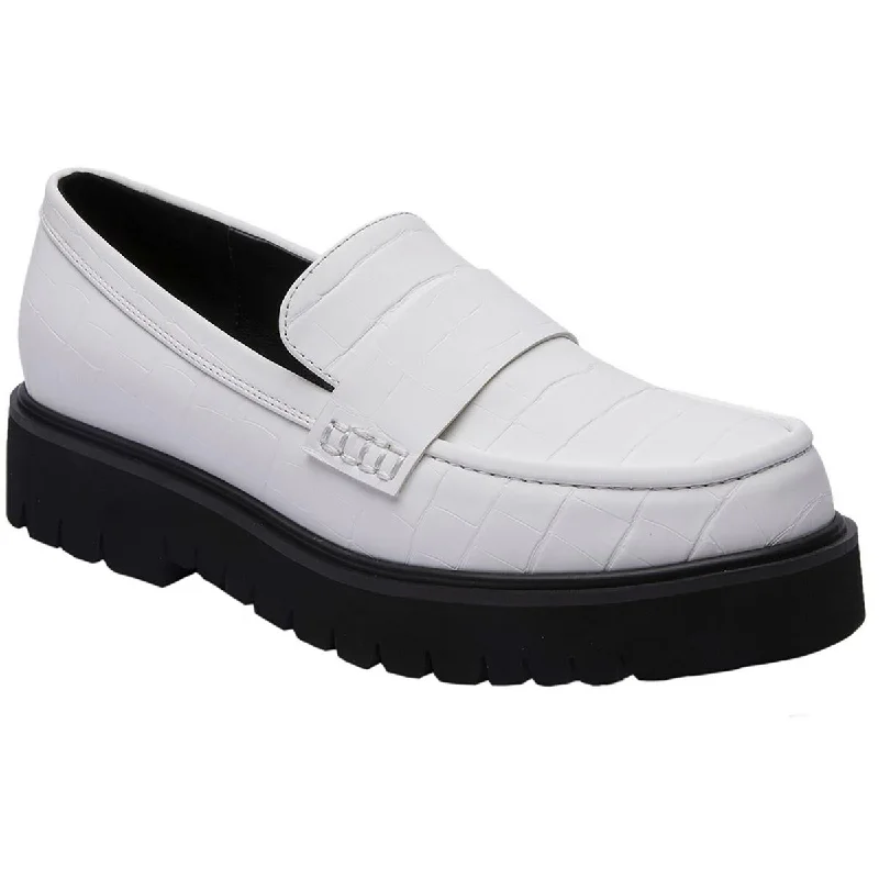 Slip-on loafers for easy dusk refinement-JANE AND THE SHOE Womens OLINDA Platform Round toe Loafers