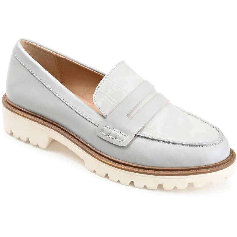 Affordable loafers for budget dusk calm-Journee Collection Womens Faux Leather Embossed Loafers