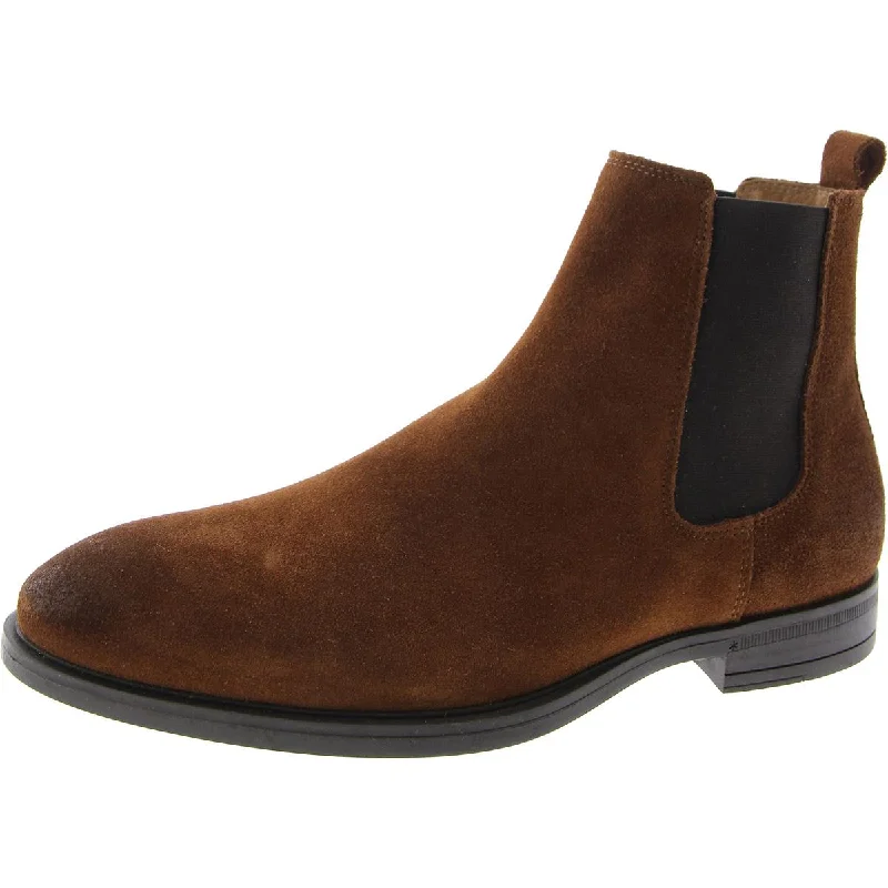 Steve Madden Mens Angelo Mixed Media Ankle Chelsea Boots