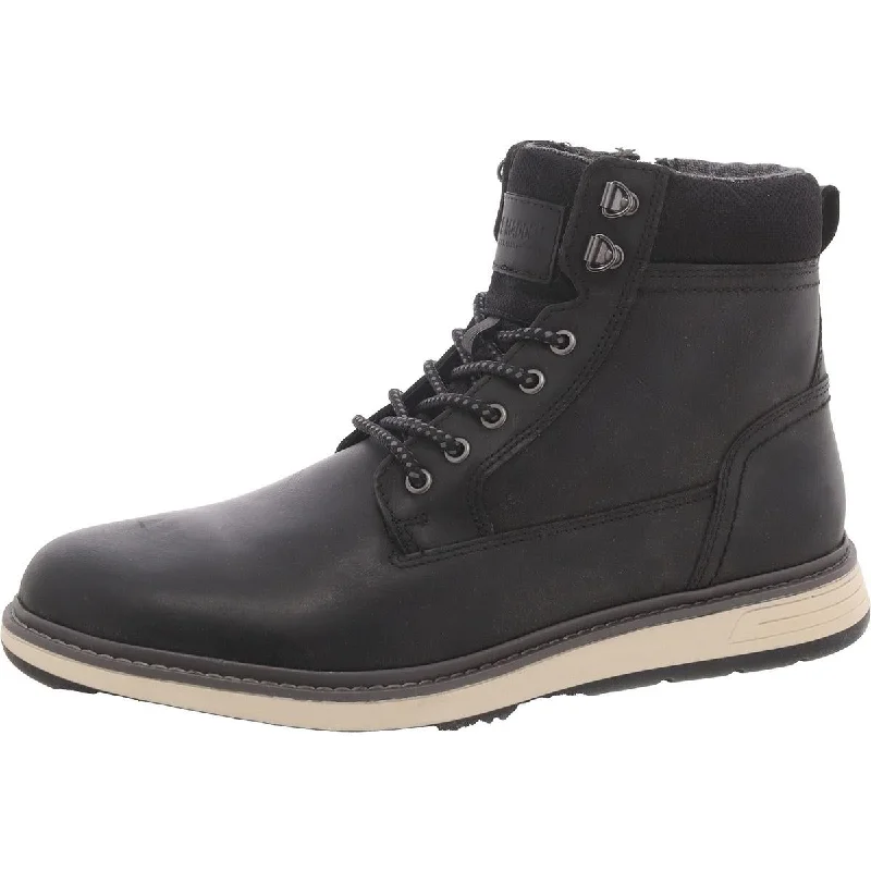 Steve Madden Mens Nolle Leather Ankle Combat & Lace-Up Boots