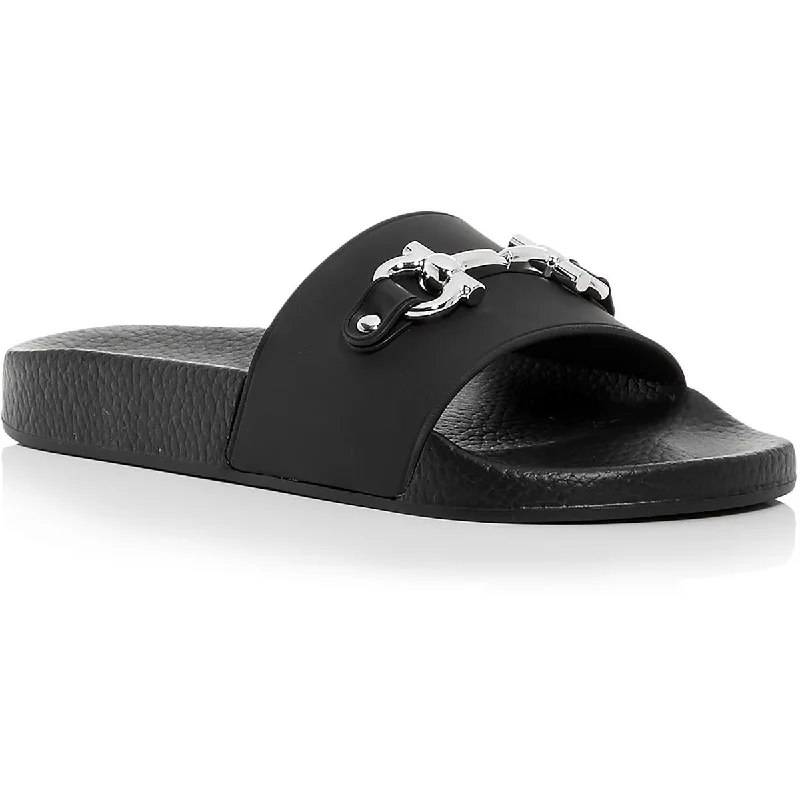 Sandals for routine strolls -Salvatore Ferragamo Womens GROOVY 11 Slip On Flat Slide Sandals