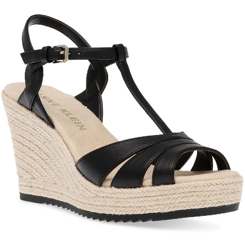 Sandals for steady strides -Anne Klein Womens Waves Raffia Dressy Wedge Sandals