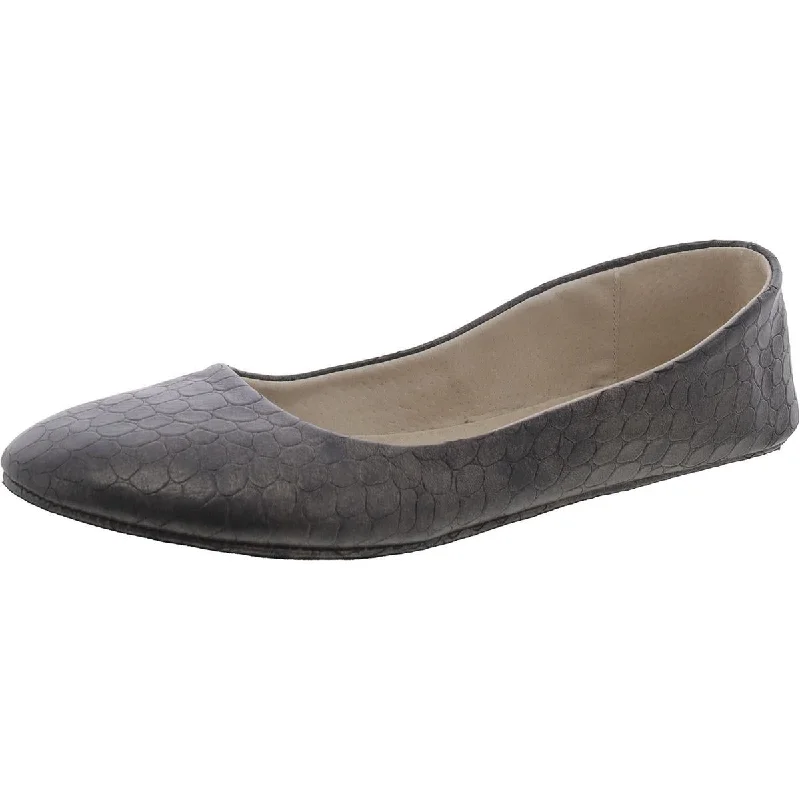 Stylish loafers for urban dusk refinement-FS/NY Womens Faux Leather Slip-On Loafers