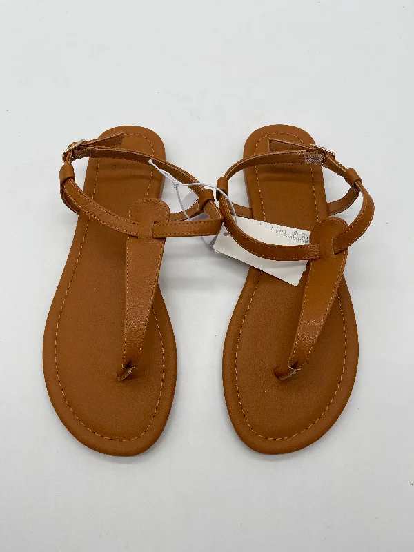 Flats for men with foot padding -Brown Sandals Flats Gap, Size 6