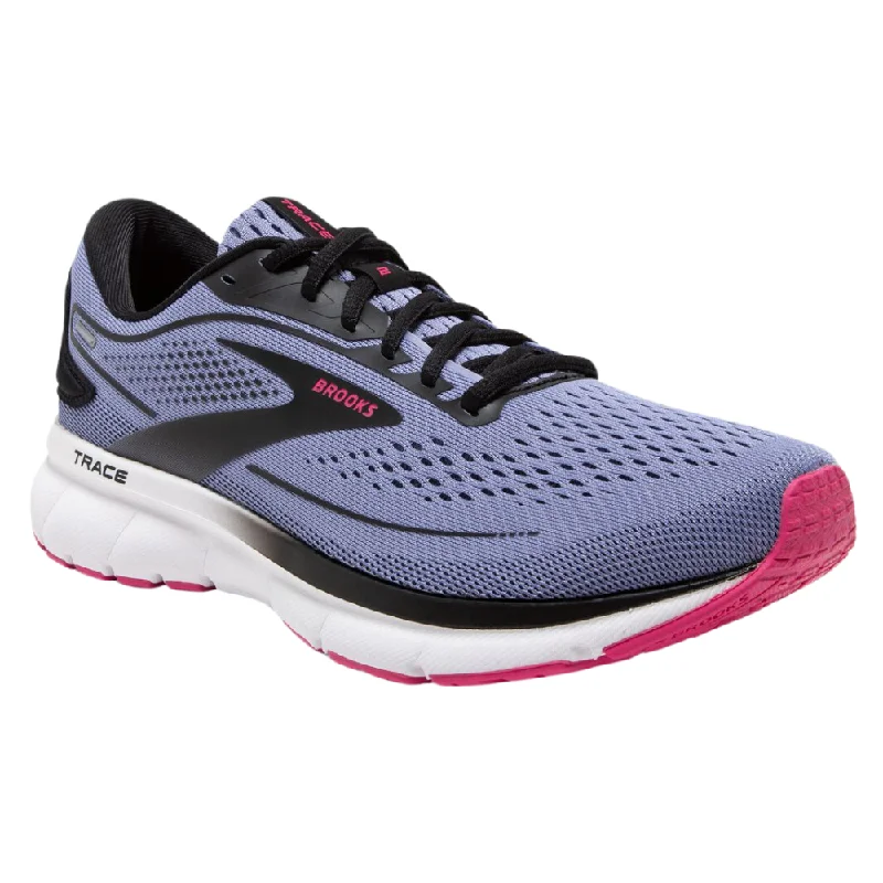 Slip-on running shoe with airy mesh -Brooks Trace 2 Purple/Black/Pink Running Shoe (Women's)