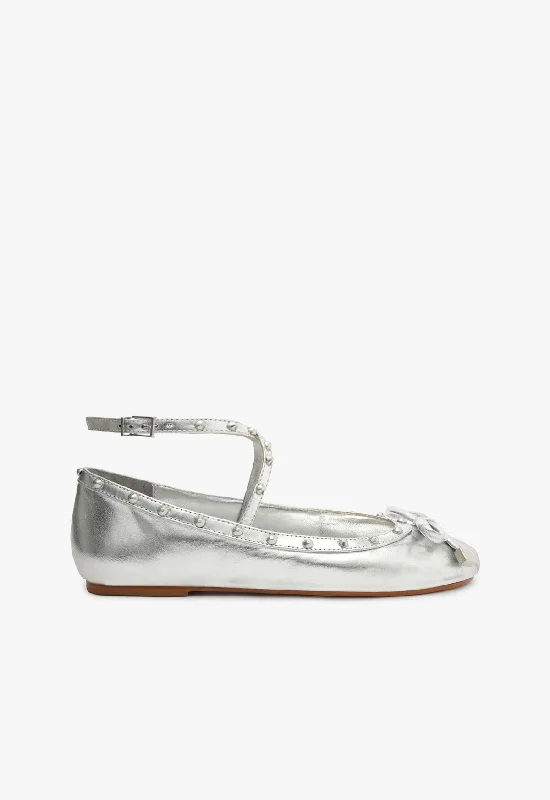 Flats with light sole cushioning -Larissa Metallic Leather Flat