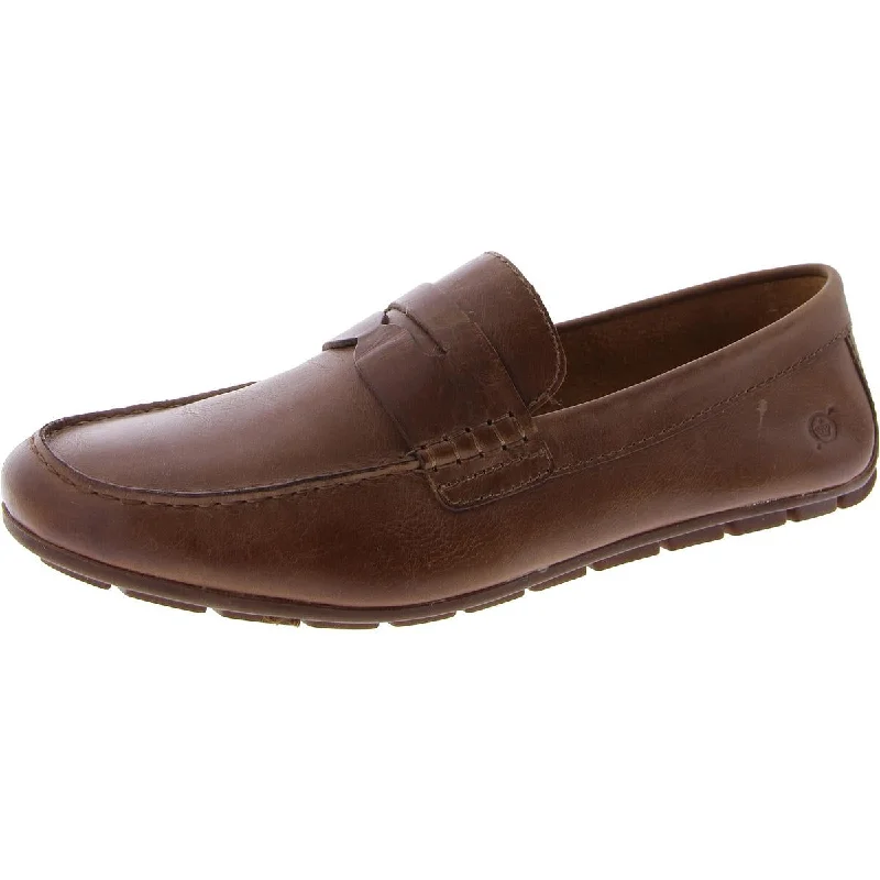 Durable loafers for daily night durability-Born Mens Leather Slip On Loafers