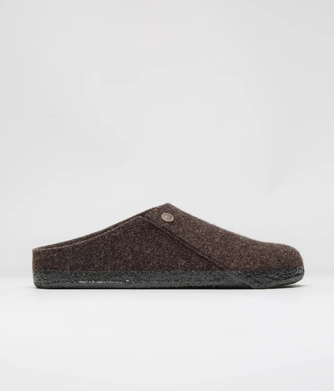 Slippers with luxe nap chic -Birkenstock Zermatt Shearling Felt Slippers - Mocha