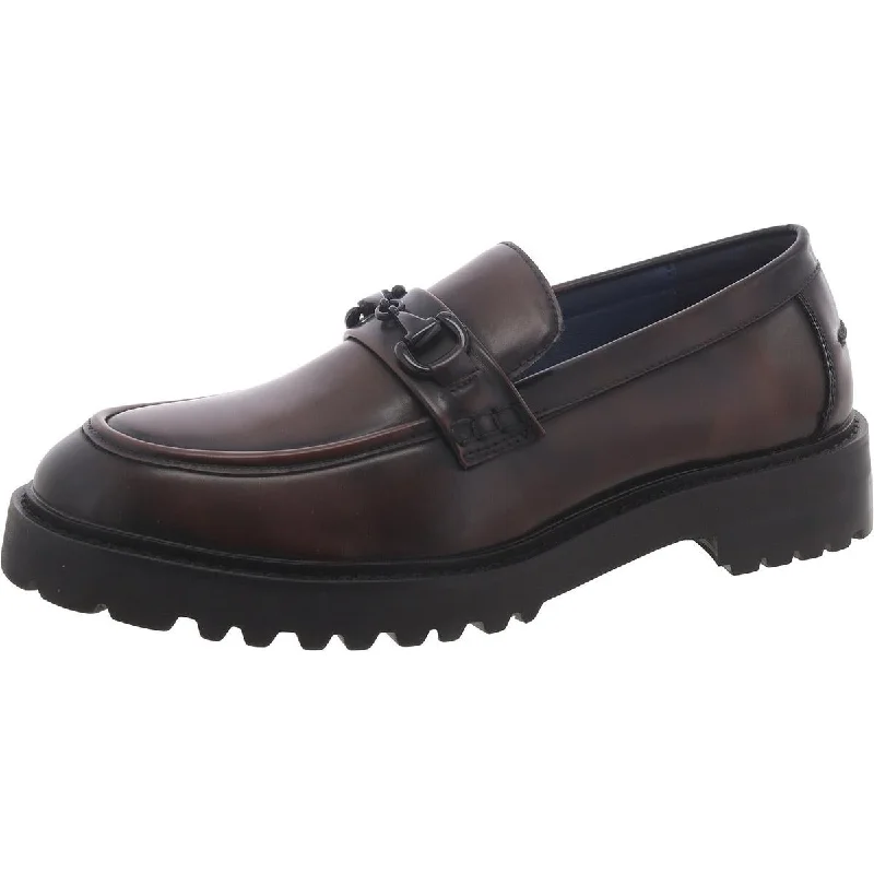 Stylish loafers for urban night sophistication-Steve Madden Mens Landenn Faux Leather Bit Loafers