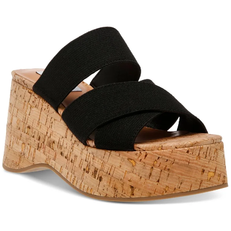 Sandals for uneven paths -Steve Madden Womens Deo Wedge Slip On Platform Sandals