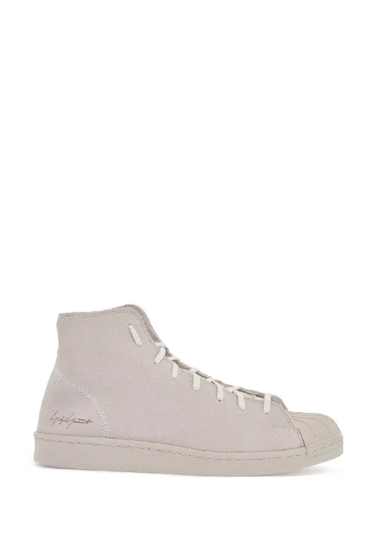 Y-3 Men's High-Top Pro Model Sneakers In   Suede With Velcro Closure