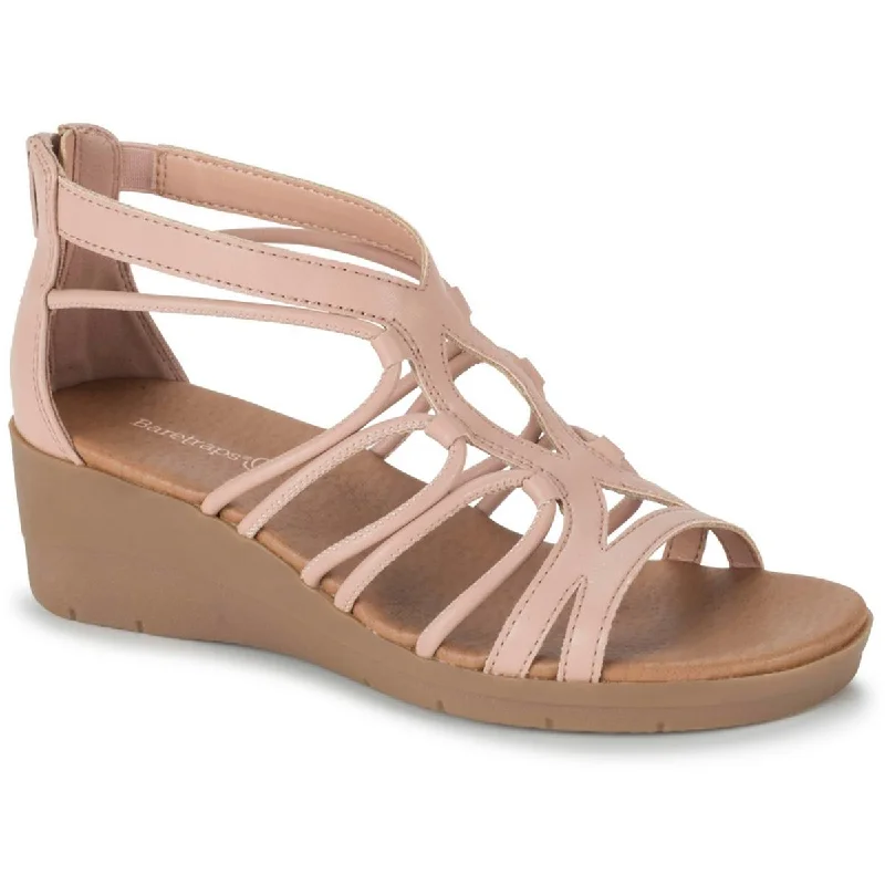 Sandals with cool vibes -Baretraps Womens Kitra Faux Leather Strappy Wedge Sandals