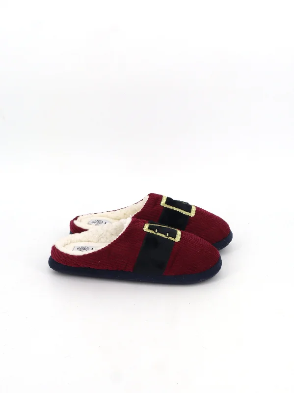 Slippers with night nap calm -Men's Textured Slippers,Burgundy