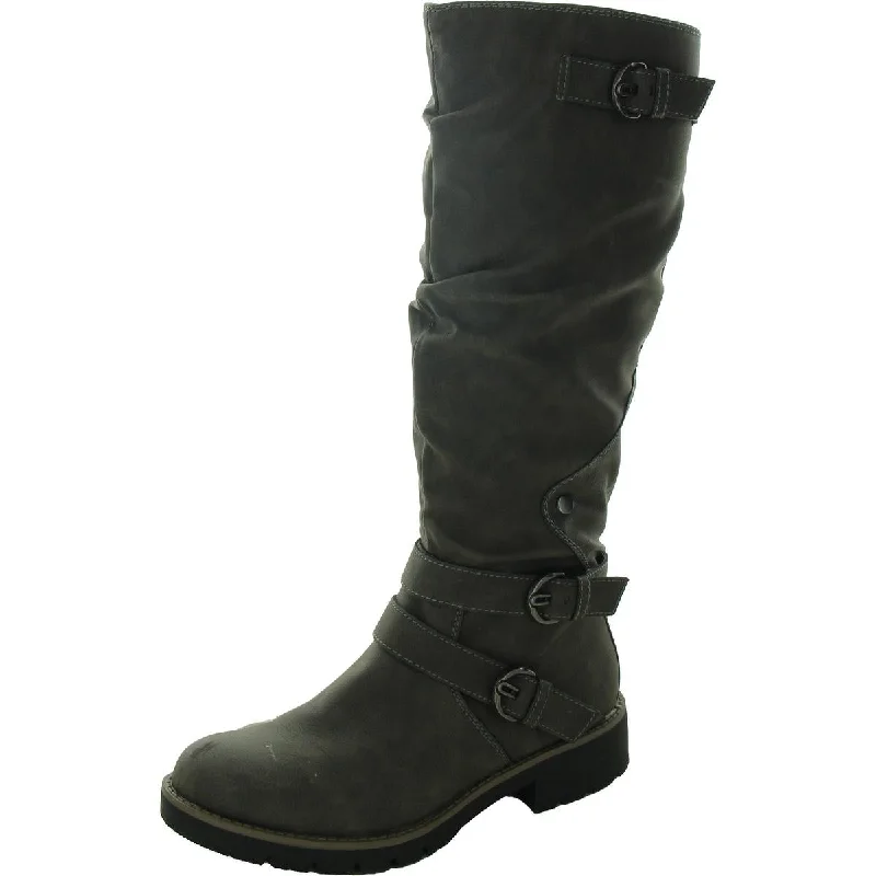 Sun + Stone Womens Brinley Faux Leather Tall Knee-High Boots