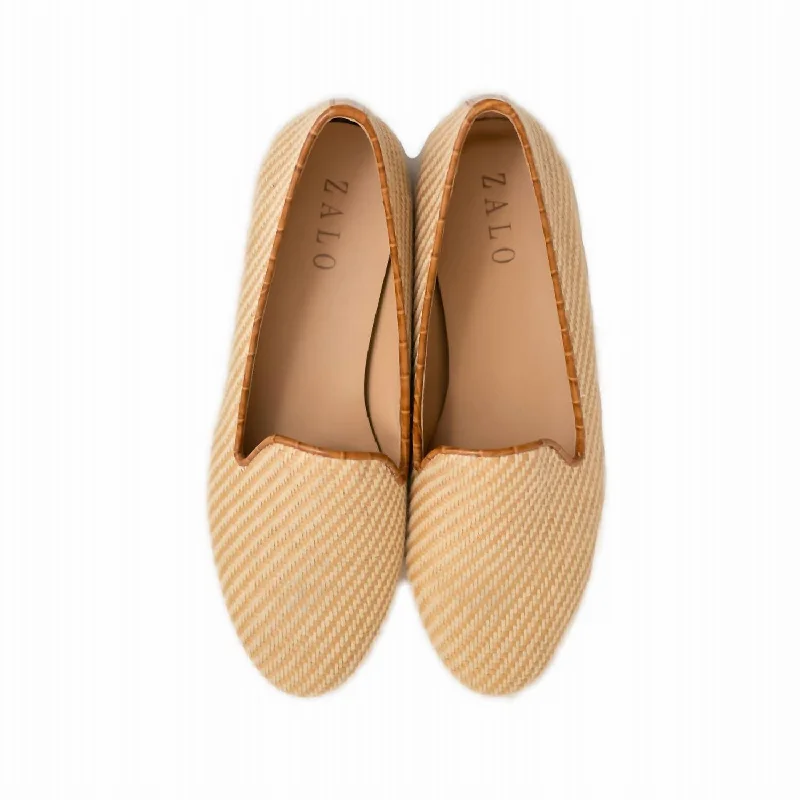 Slippers with warm nap beds -Women's Raffia Slipper In Natural