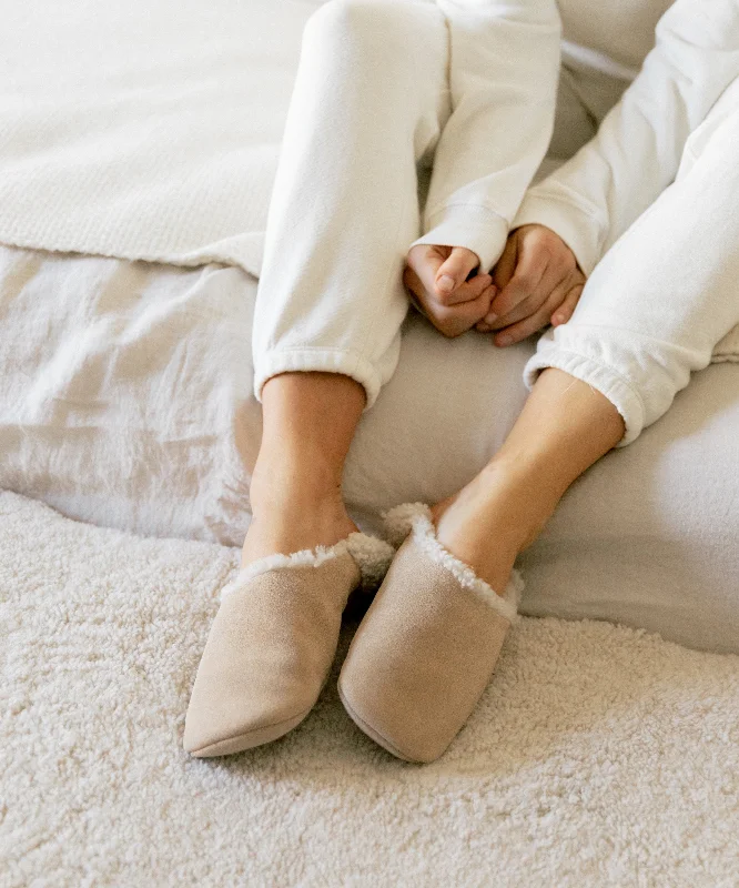 Slippers with cozy nap hush -Suede Moroccan Slipper