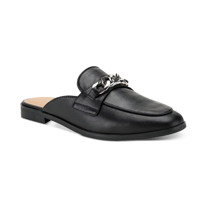 Flats with futuristic sleek designs -Sun + Stone Womens Augustaa Chain Slip On Mules