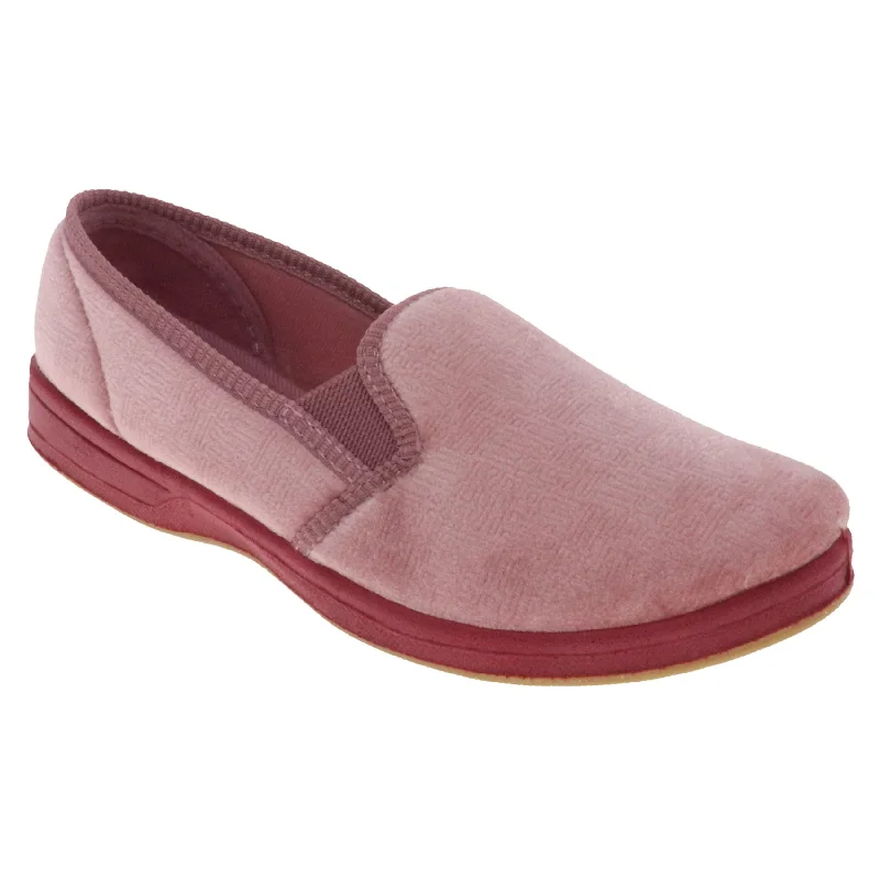 Slippers with steady nap grip -Debbie Slipper - Dusty Rose