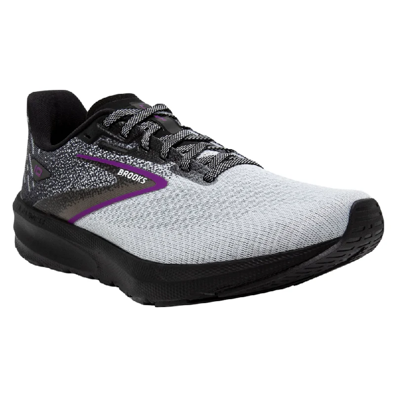 Running shoe for mist run dawns -Brooks Launch 10 Black/White/Violet Running Shoes (Women's)